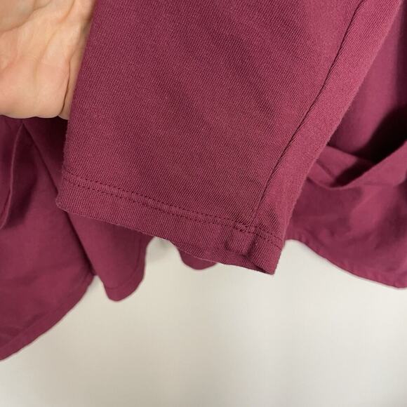 Cut Loose Tunic Top Women’s XL Burgundy Stretch Minimalist Lagenlook Pockets USA - Picture 7 of 10